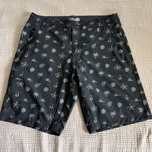 DaHui Hybrid Shorts Mens 32 Boardwalk Swim Trunks Surf Turtles Hawaiian
